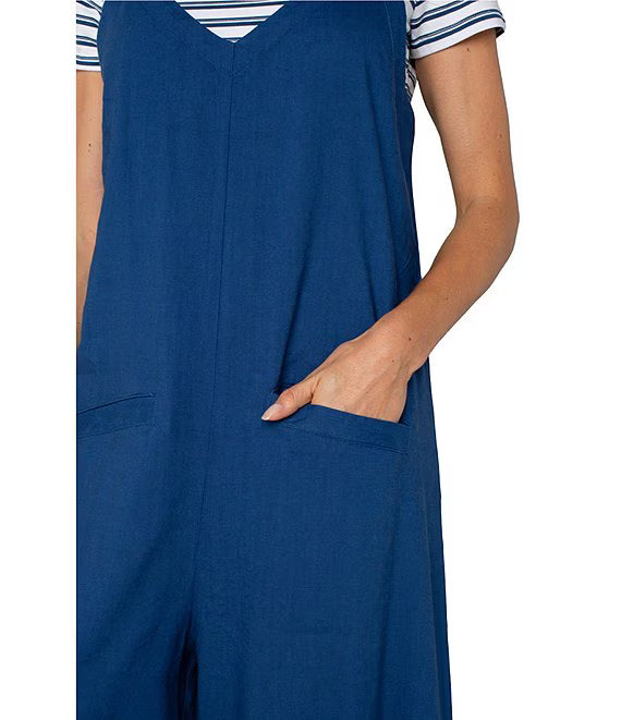 Liverpool Womens Wide Leg Crop Jumpsuit