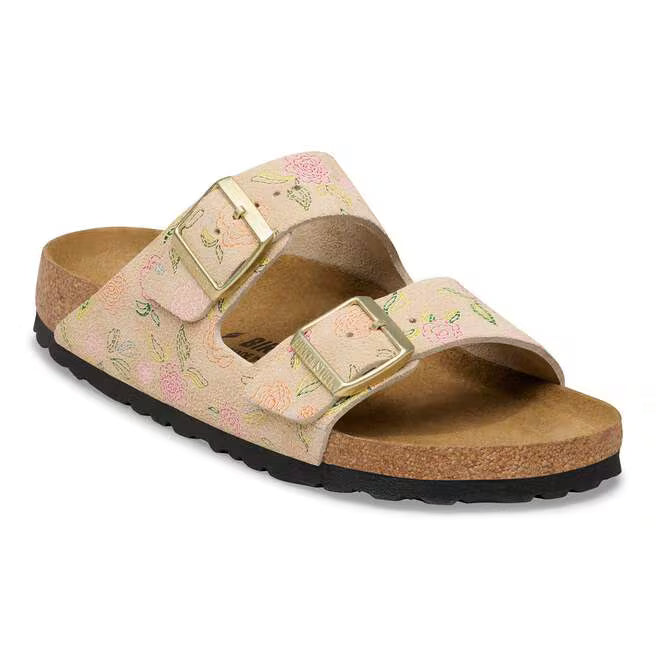 Birkenstock Womens Arizona Suede Leather Flower Print