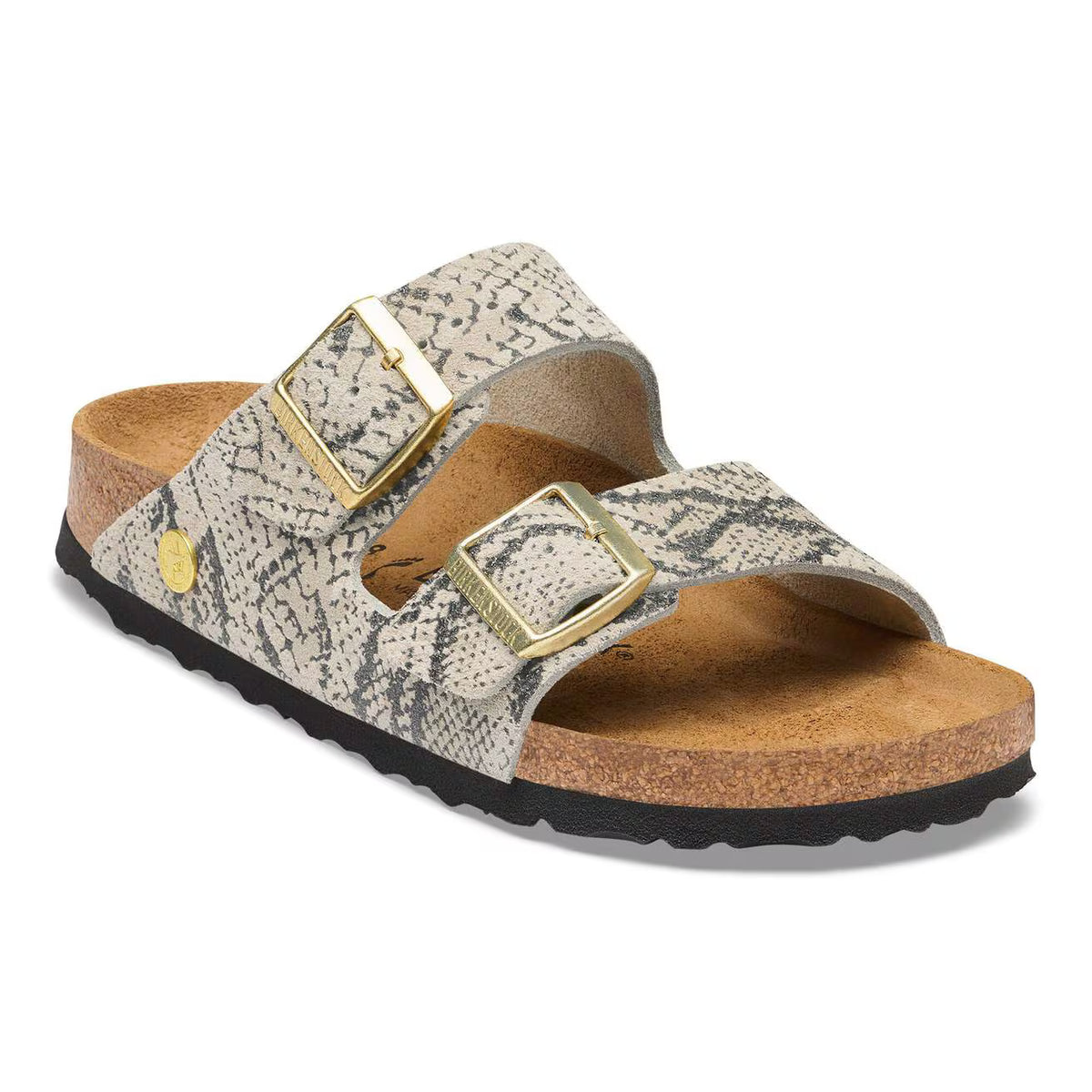 Birkenstock Womens Arizona Suede Leather Snake Oyster