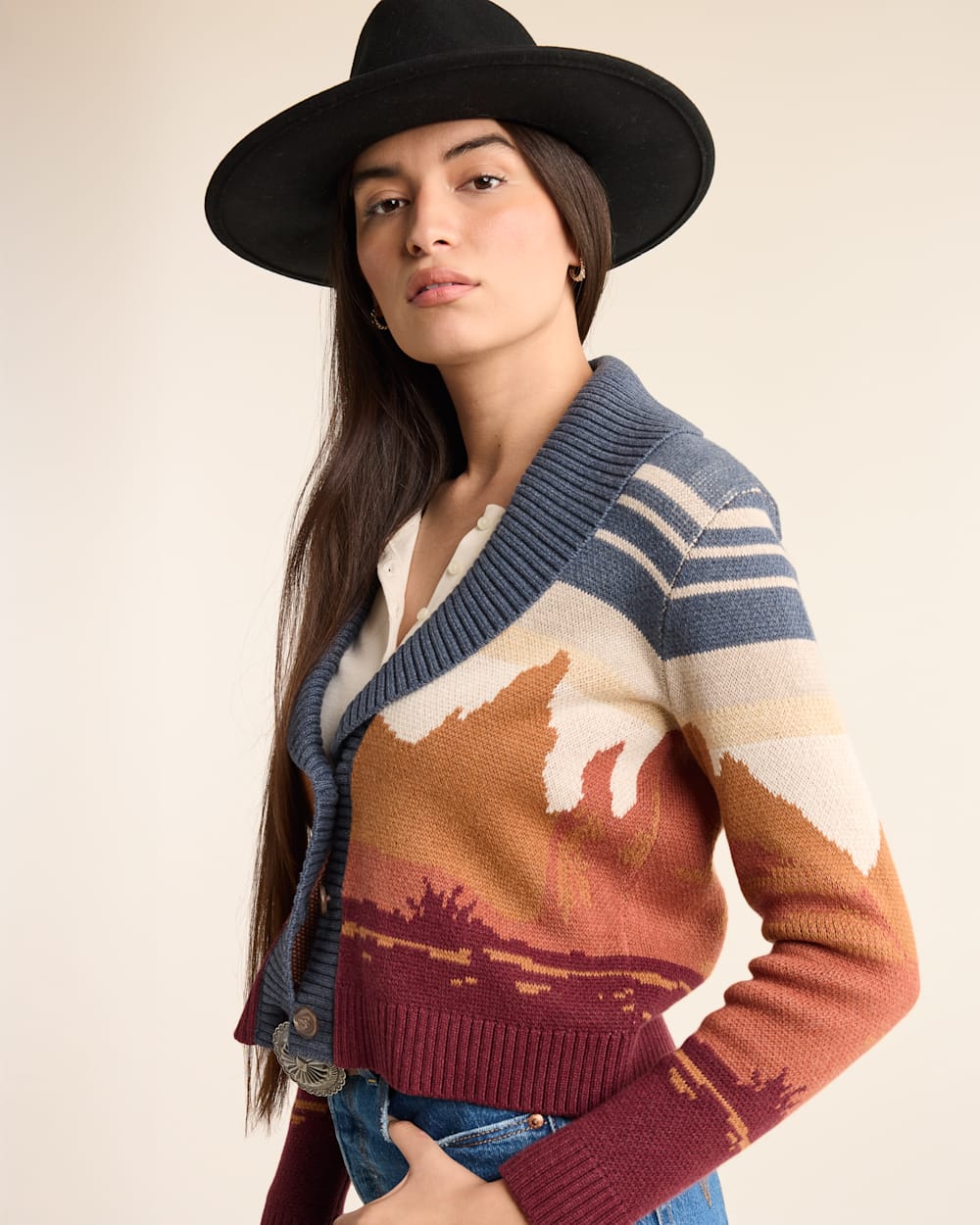 Pendleton Womens Western Scenic Cardigan