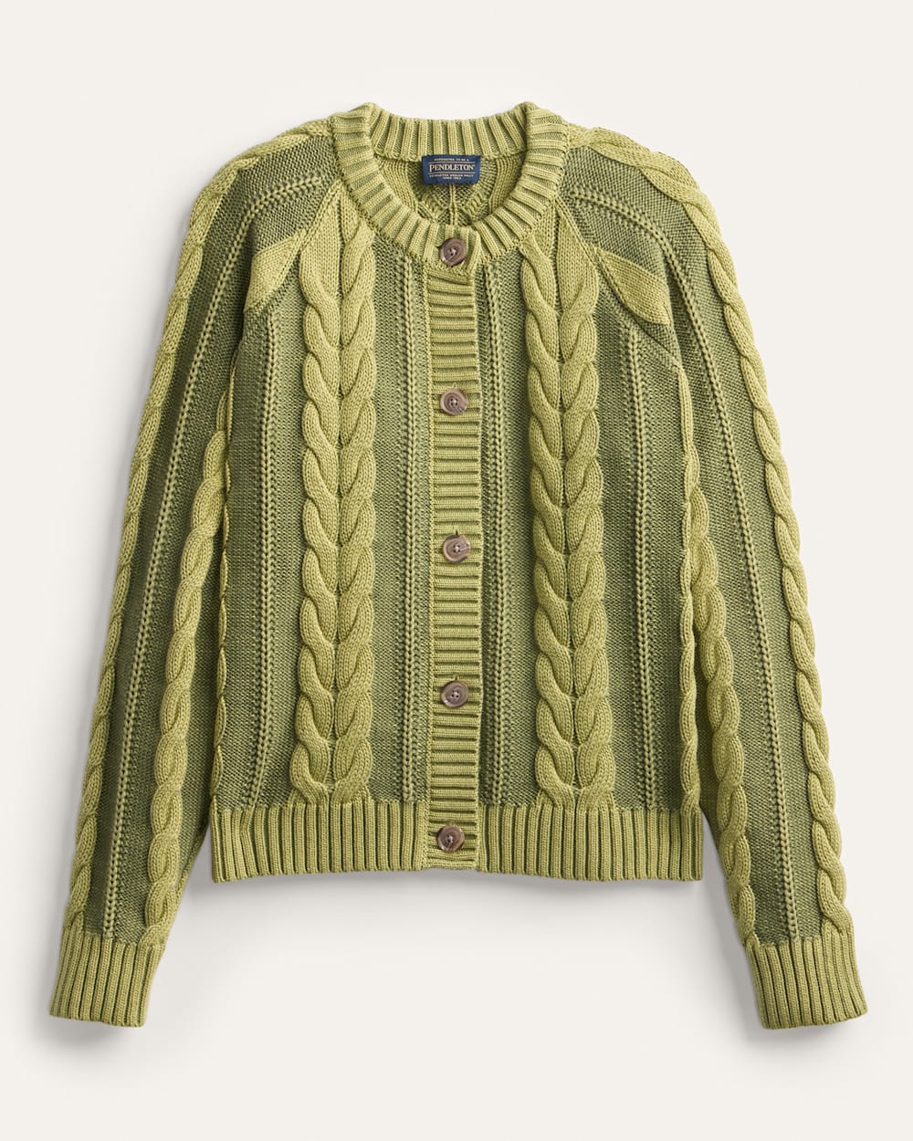 Pendleton Womens Cotton Cable Cardigan