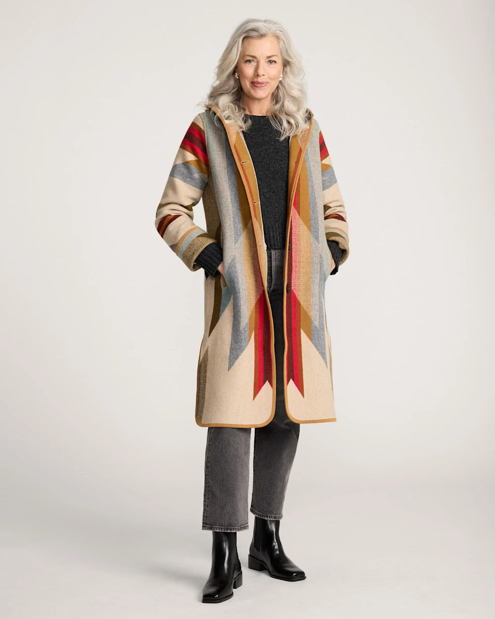 Pendleton Womens Wyeth Trail Wool Blanket Coat