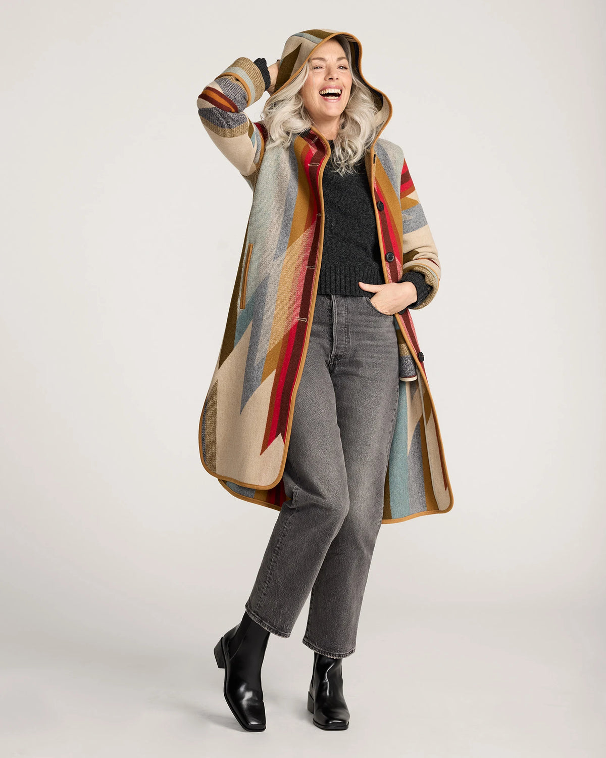 Pendleton Womens Wyeth Trail Wool Blanket Coat