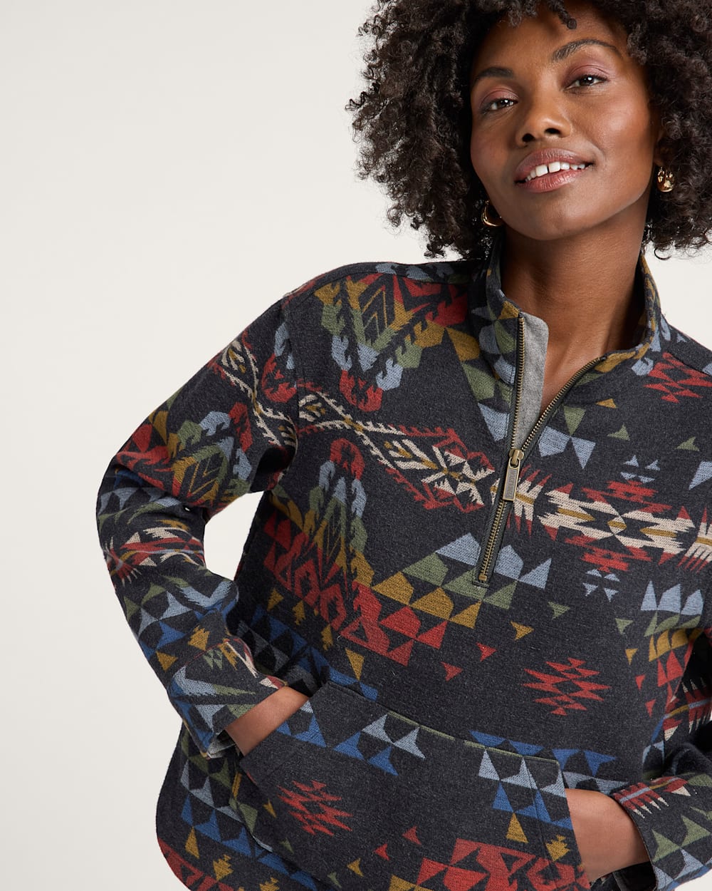 Pendleton Womens Autumn Birch Cotton Chamois Half ZipPullover