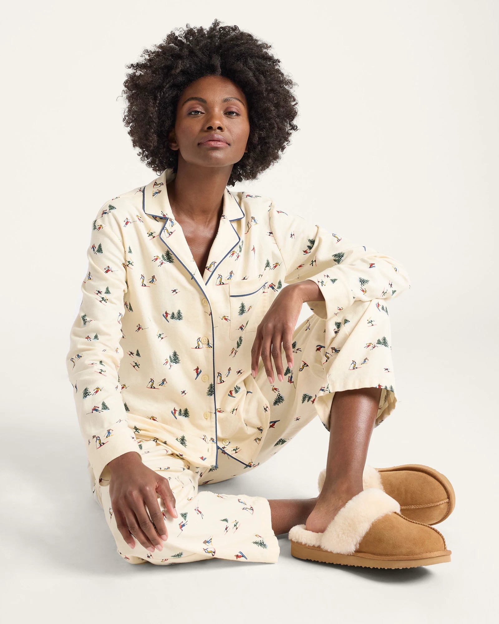 Pendleton Womens Ski Print Flannel Pajama Set