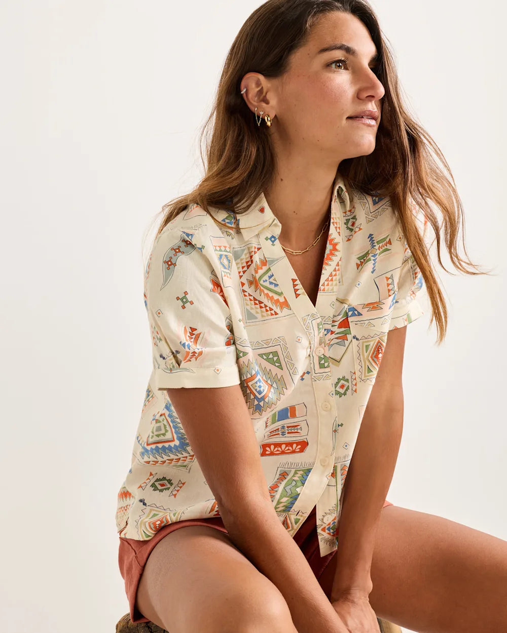 Pendleton Womens Short-Sleeve Harlow Linen Shirt