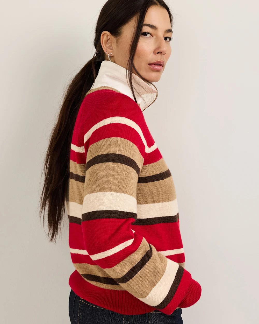 Pendleton Womens Merino Multi Stripe Sweater