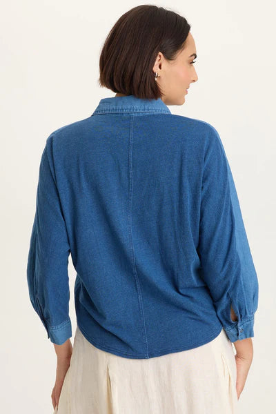 XCVI Womens Abena Snap Up Top