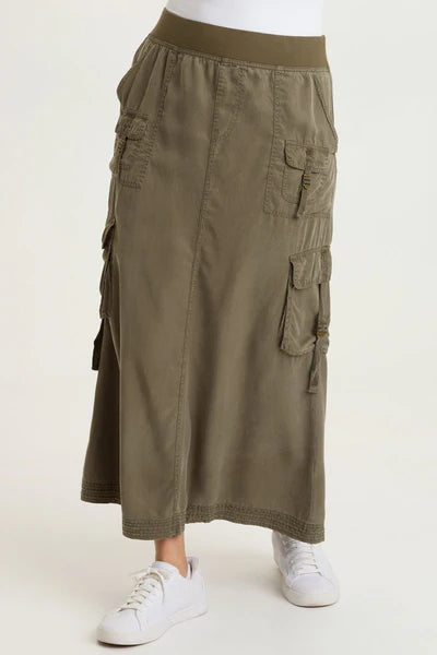 XCVI Womens Kimo Cargo Maxi Skirt