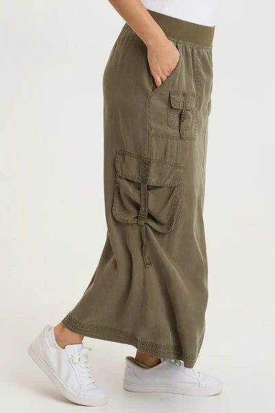 XCVI Womens Kimo Cargo Maxi Skirt