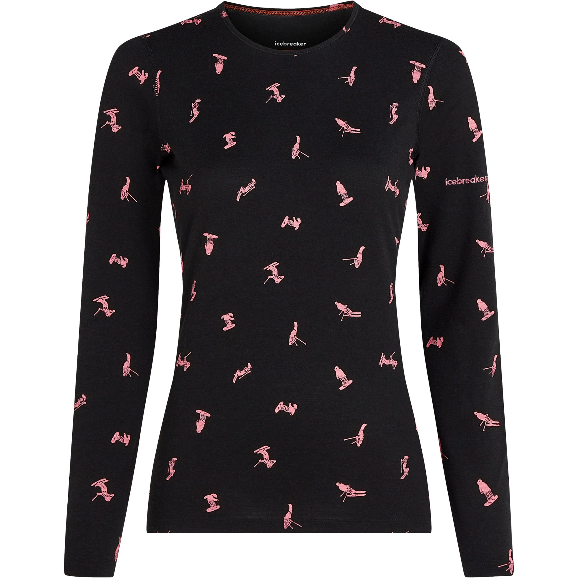 Icebreaker Womens Merino 200 Oasis Long Sleeve Crew Thermal Top Snow Day