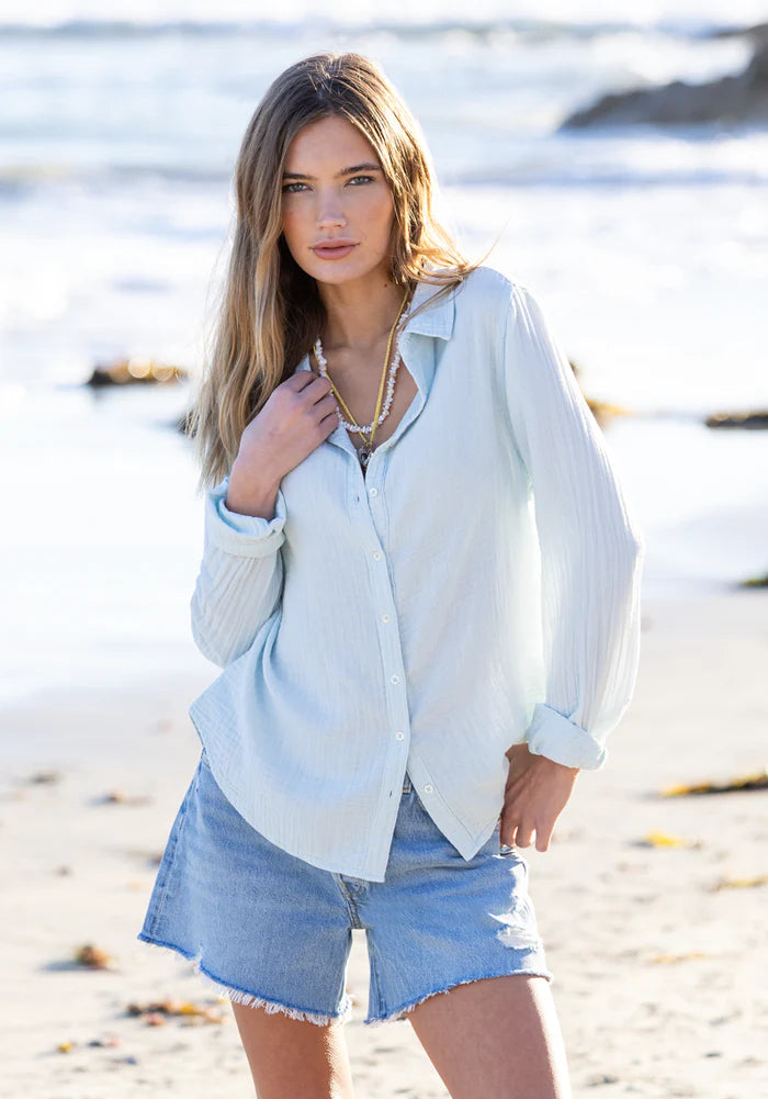 Dylan Womens Gauze Taylor Button Up