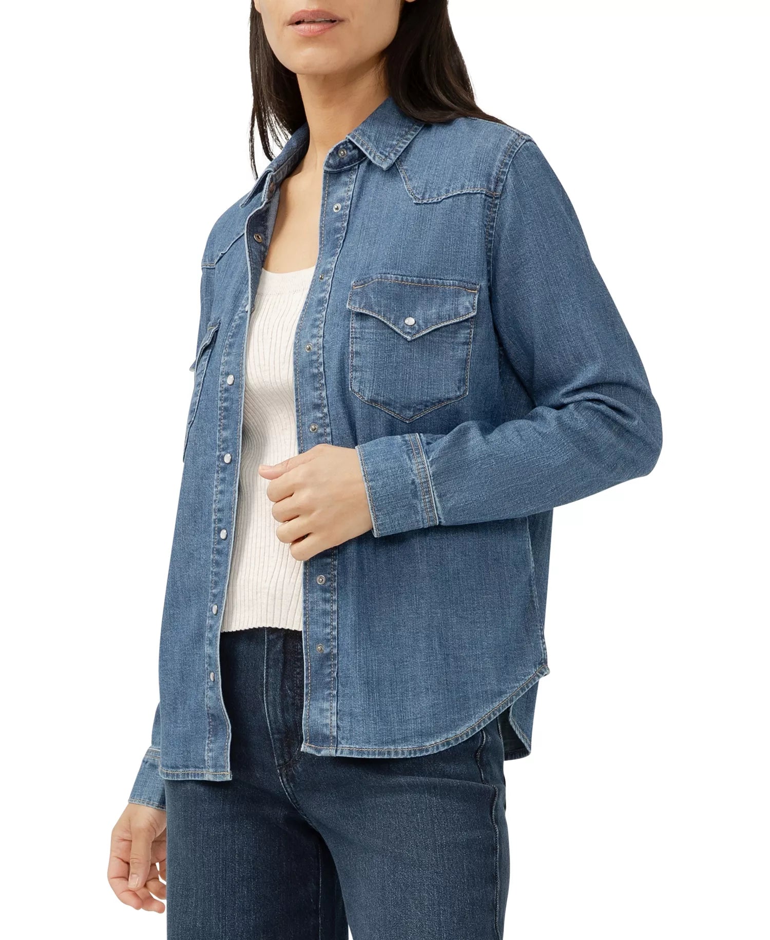 Silver Jeans Co. Womens Denim Western Shirt
