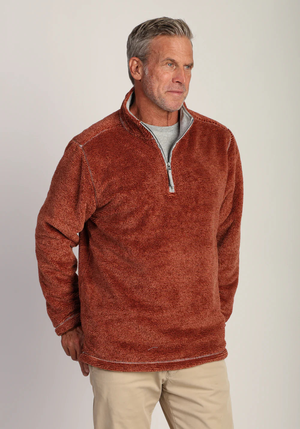 True Grit Mens Double Plush 1/4 Zip Pullover