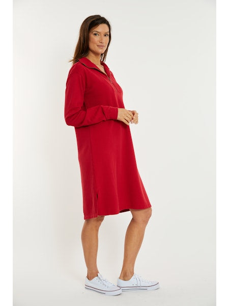 Mododoc Womens Half Zip Yoke Dress