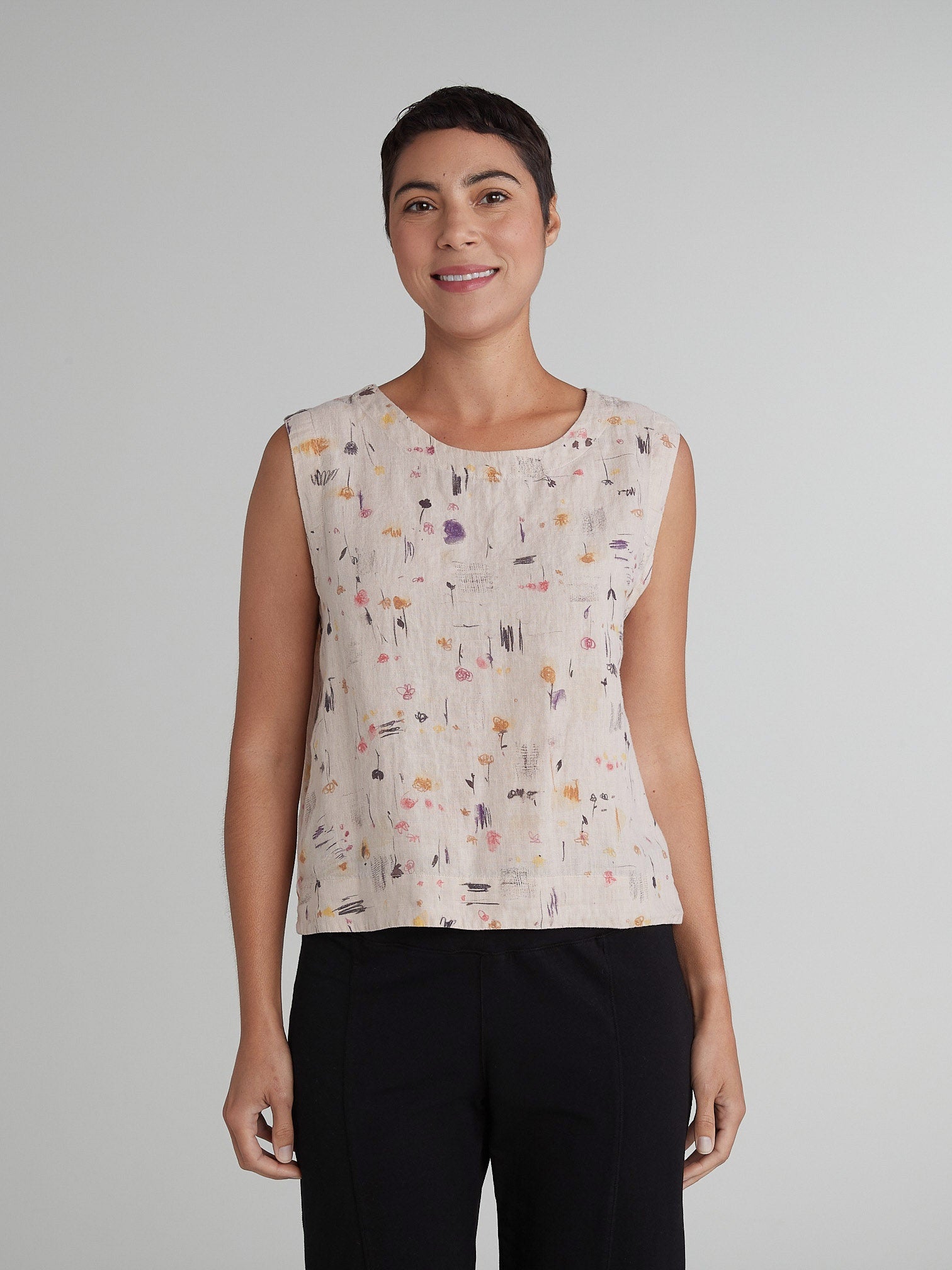 Cut Loose Womens Shell w/Wide Facing - Graffiti Floral