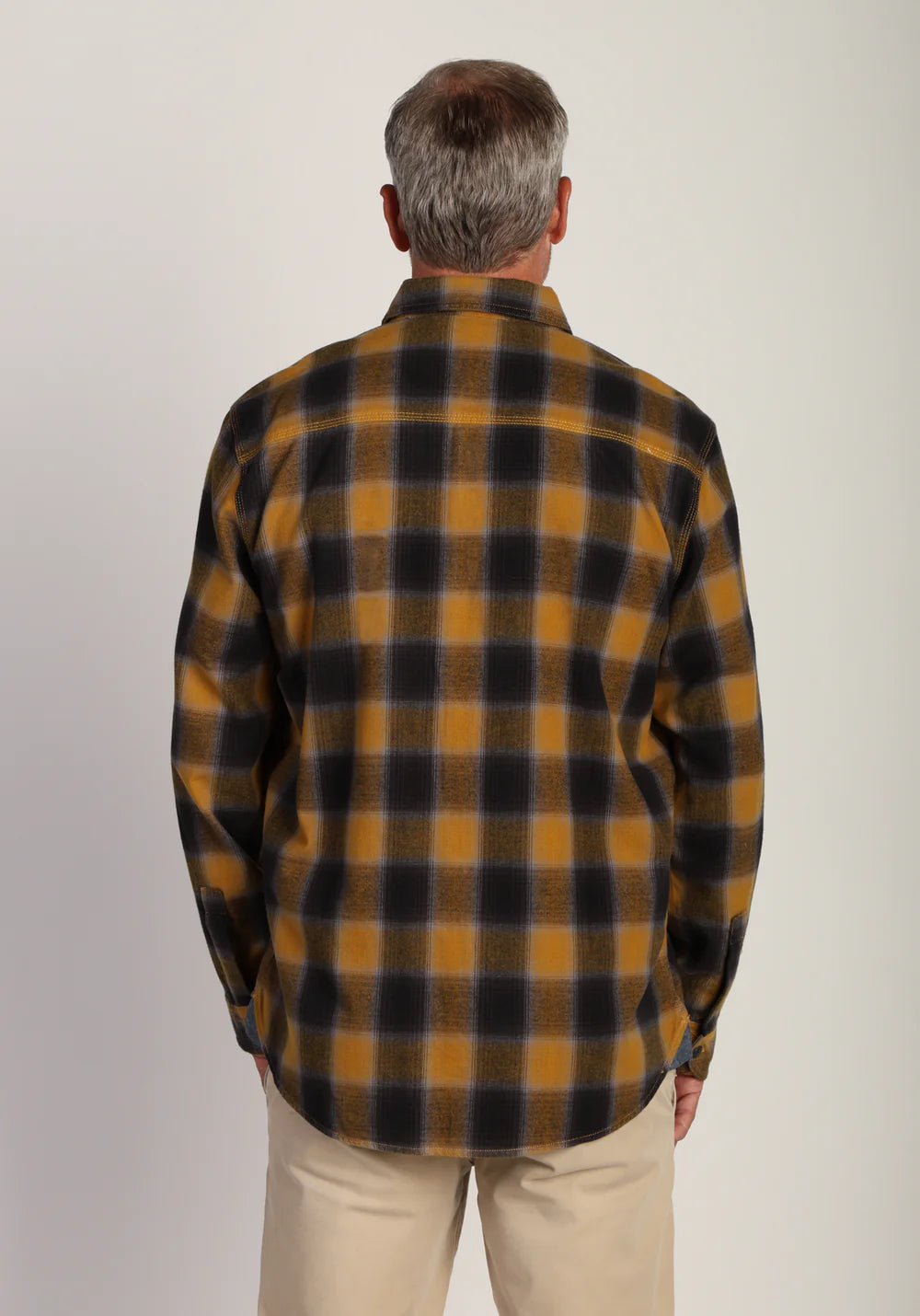 True Grit Mens Copper Checks Long Sleeve 2 Pocket Shirt