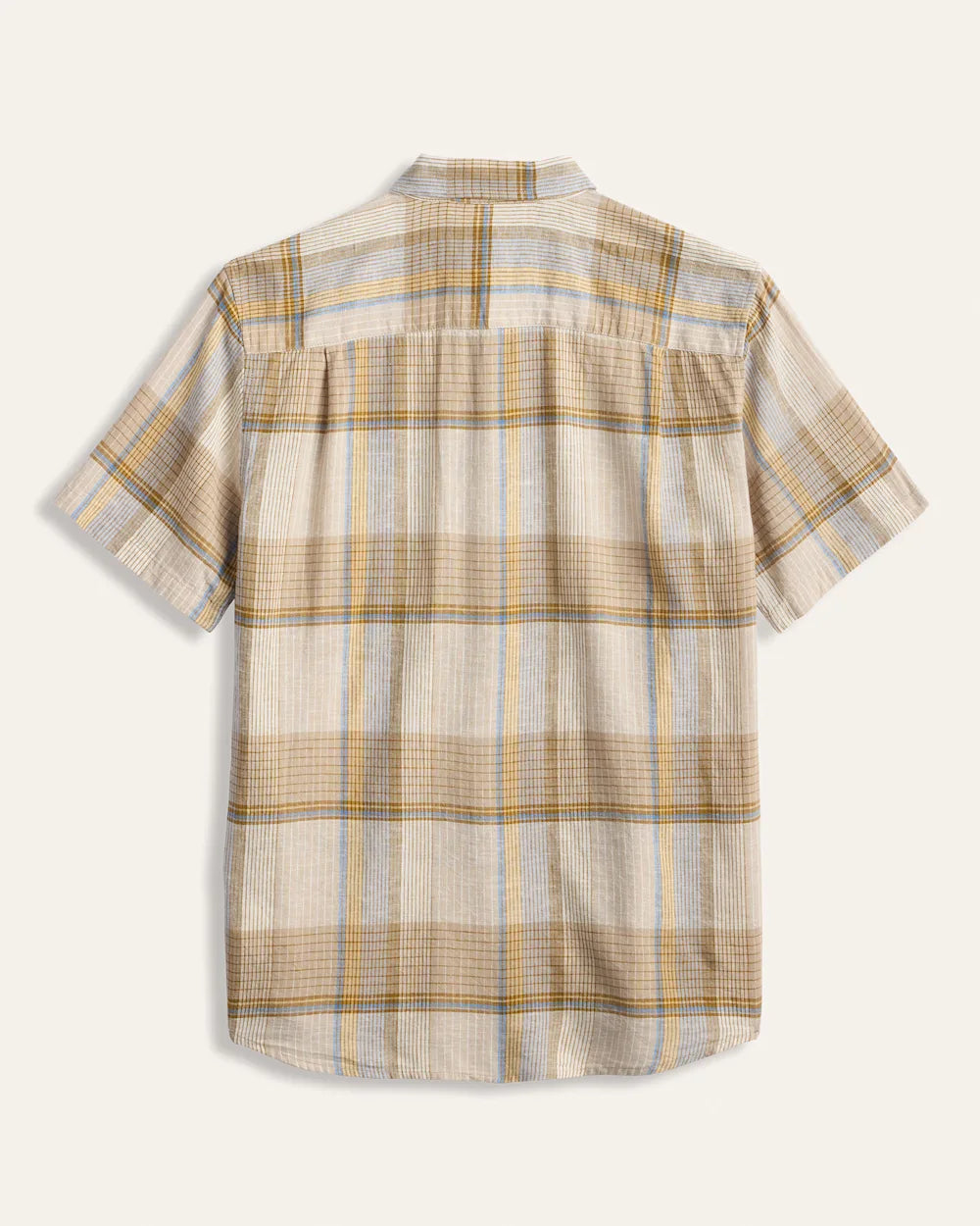 Pendleton Mens Short Sleeve Plaid Shorline Linen Shirt