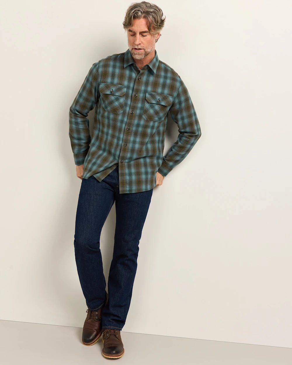 Pendleton Mens Plaid Burnside Cotton Flannel Shirt