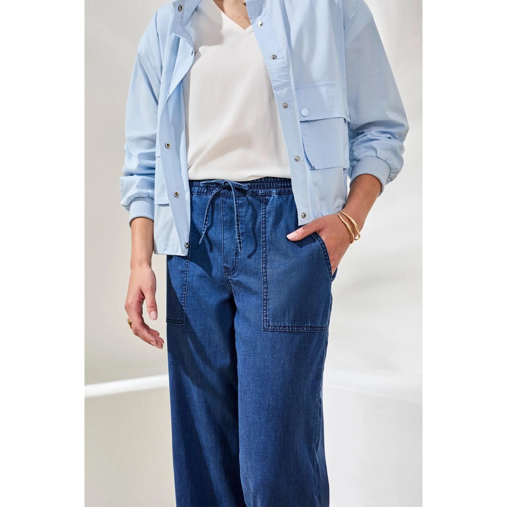 Tribal Womens Audrey Wide Crop Jogger