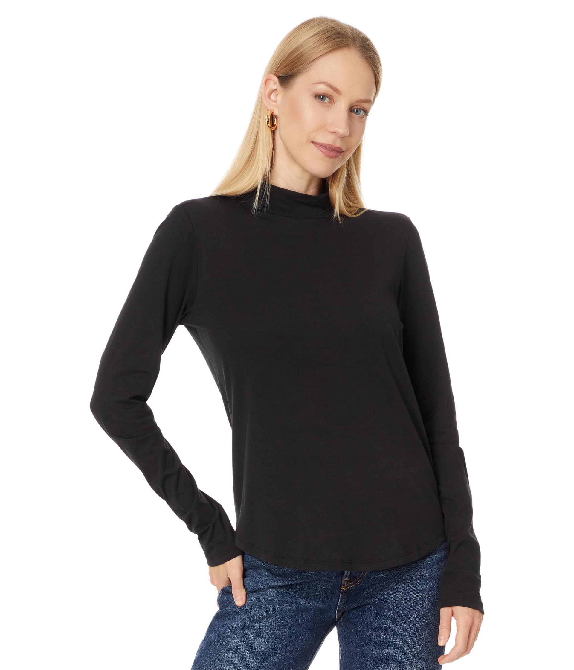 Lilla P Womens Long Sleeve Turtleneck Tee