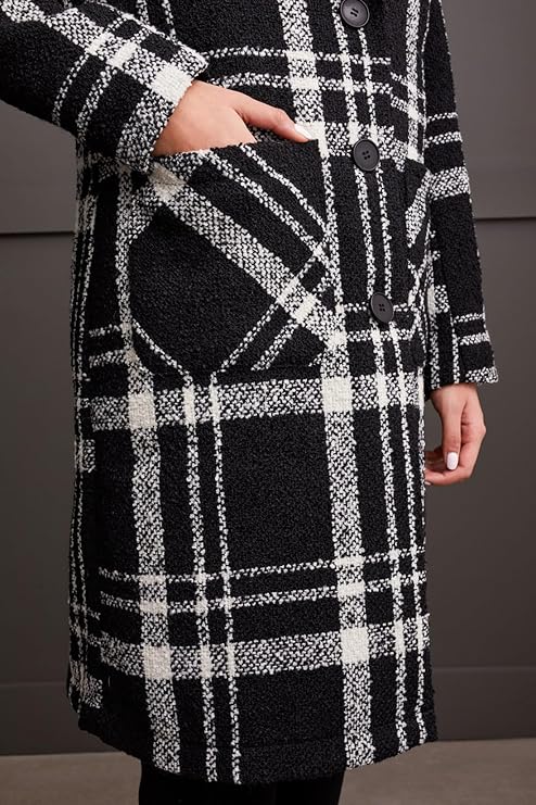 Tribal Womens Plaid Duster Coat