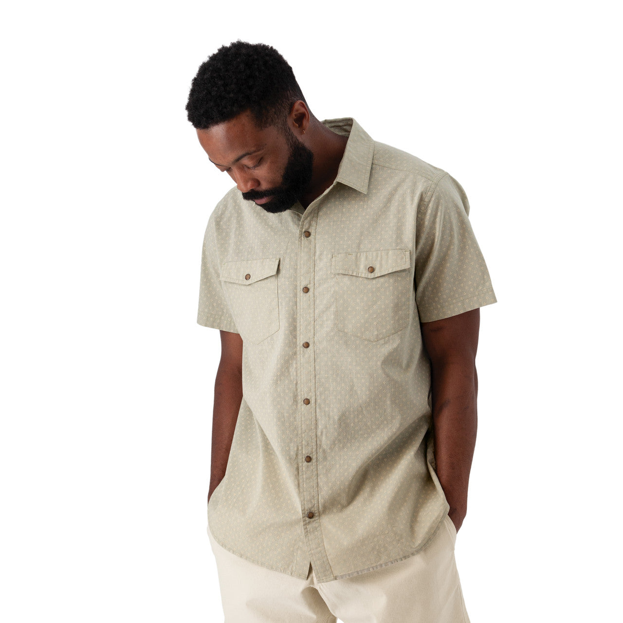 Old Ranch Mens Liam Pearl Snap Printed Shirt
