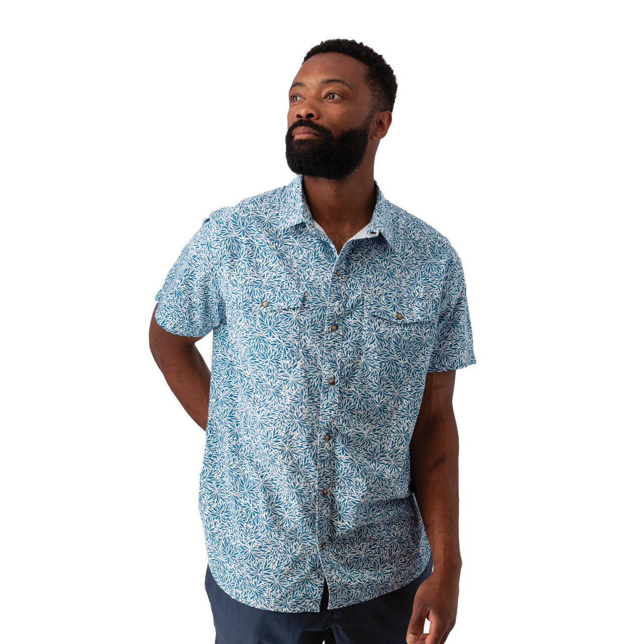Old Ranch Mens Liam Pearl Snap Printed Shirt