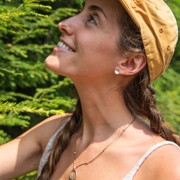 Bronwen Tiny Charm Post Earrings - Mountain Range