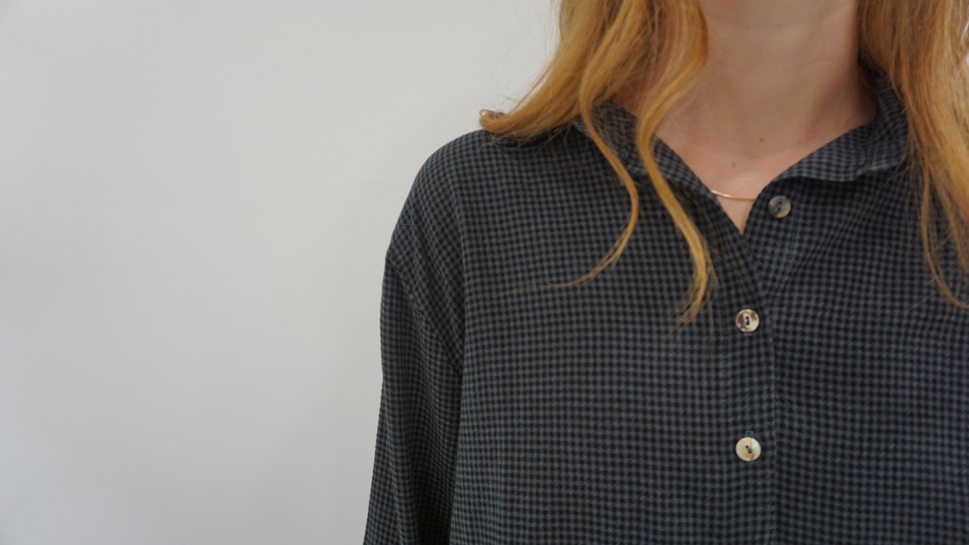 Cut Loose Womens Easy Crop Shirt - Mini Check