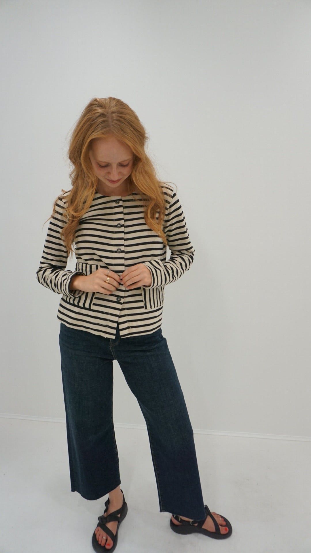 Cut Loose Womens Cropped Jacket - Striped