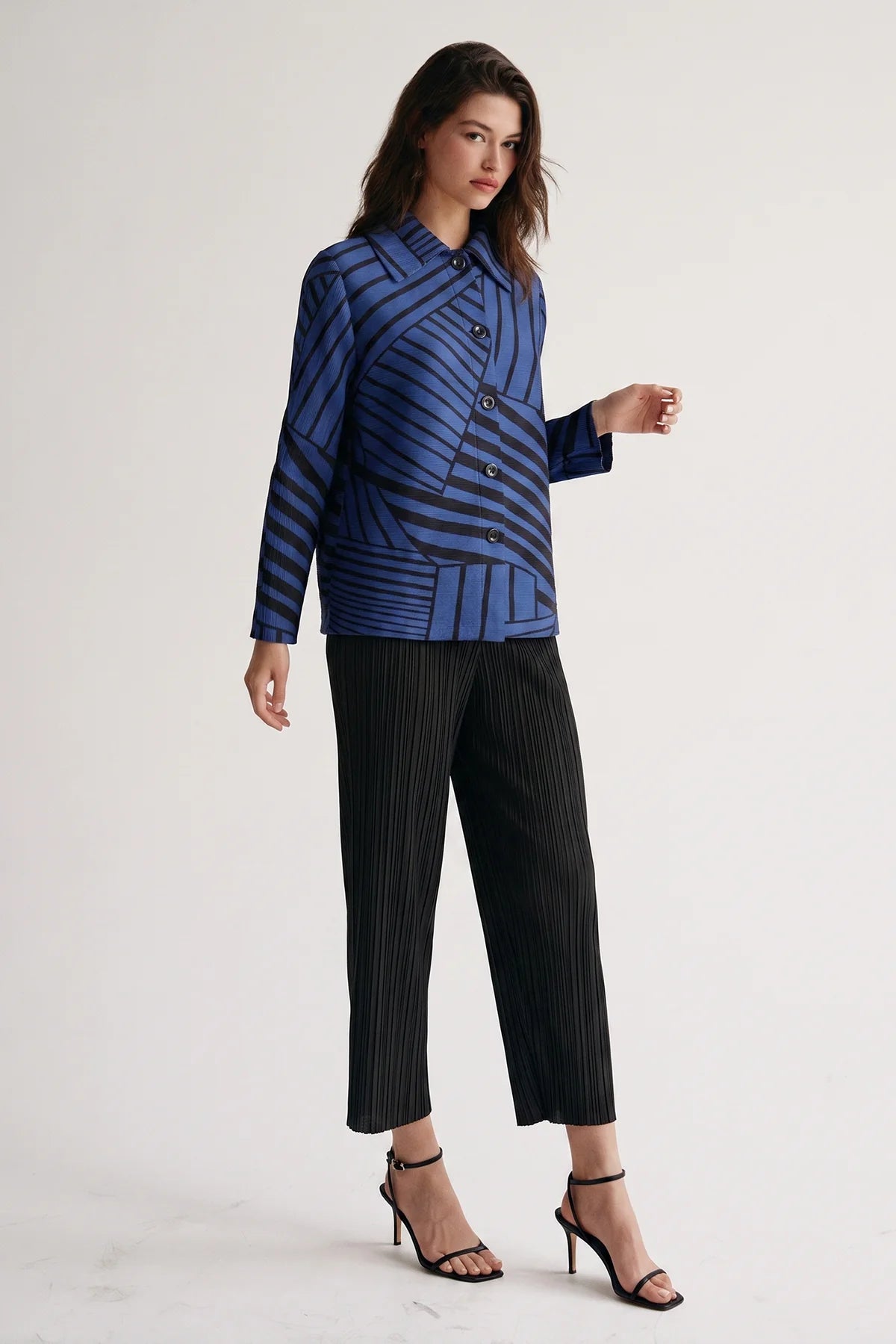 Wild Cosmos Womens Elodie Stripe Box Shirt