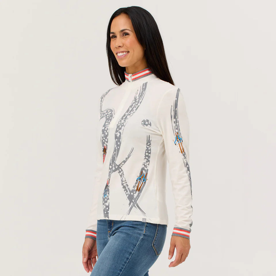 Krimson Klover Womens Aerial Ski Top Merino Grey