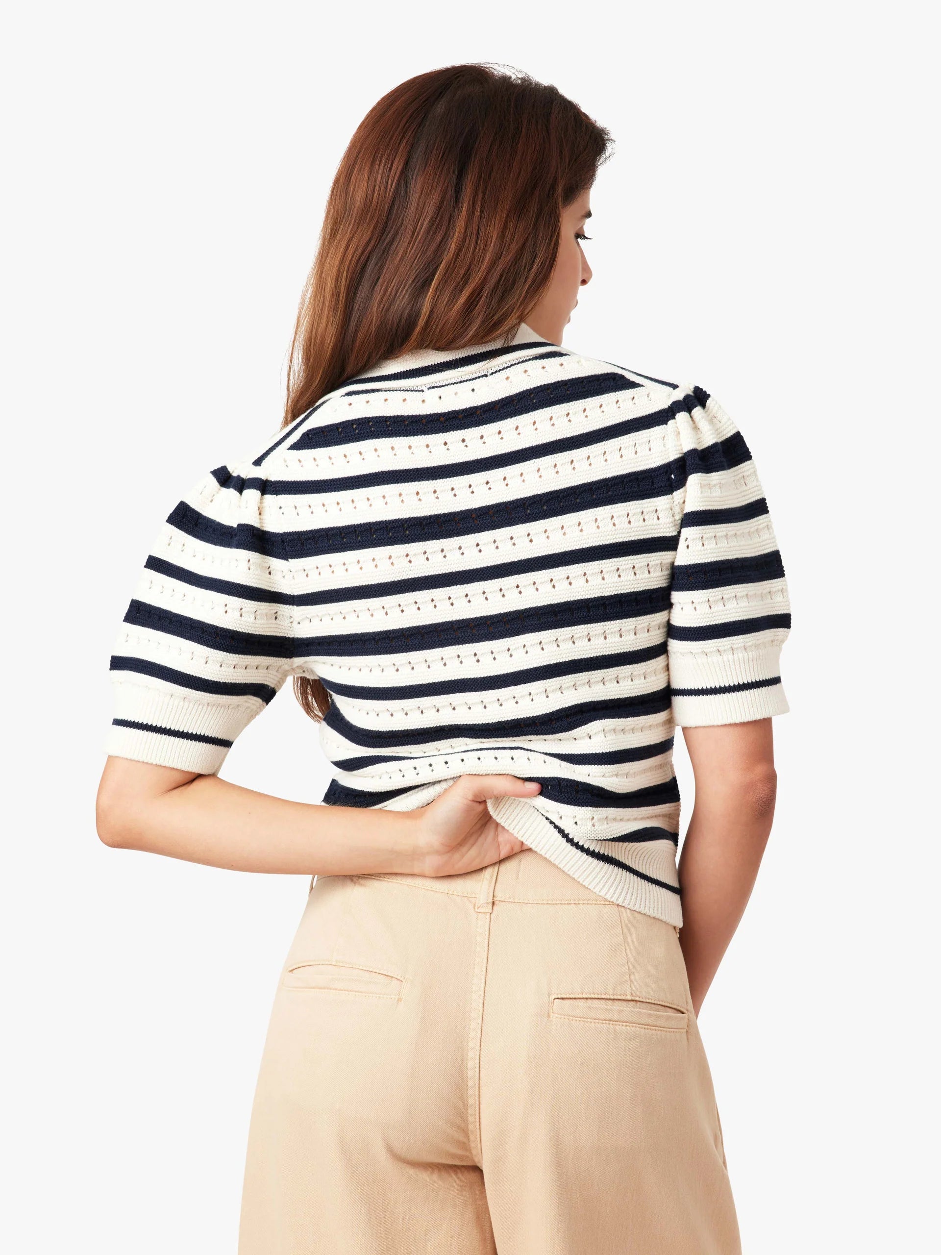 Habitual Womens Striped Polo Sweater