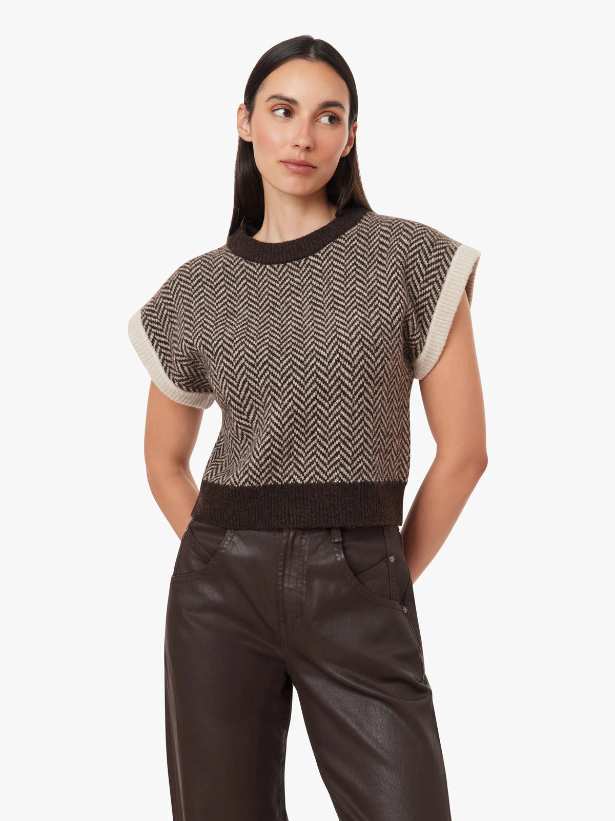Habitual Womens Herringbone Sweater Vest
