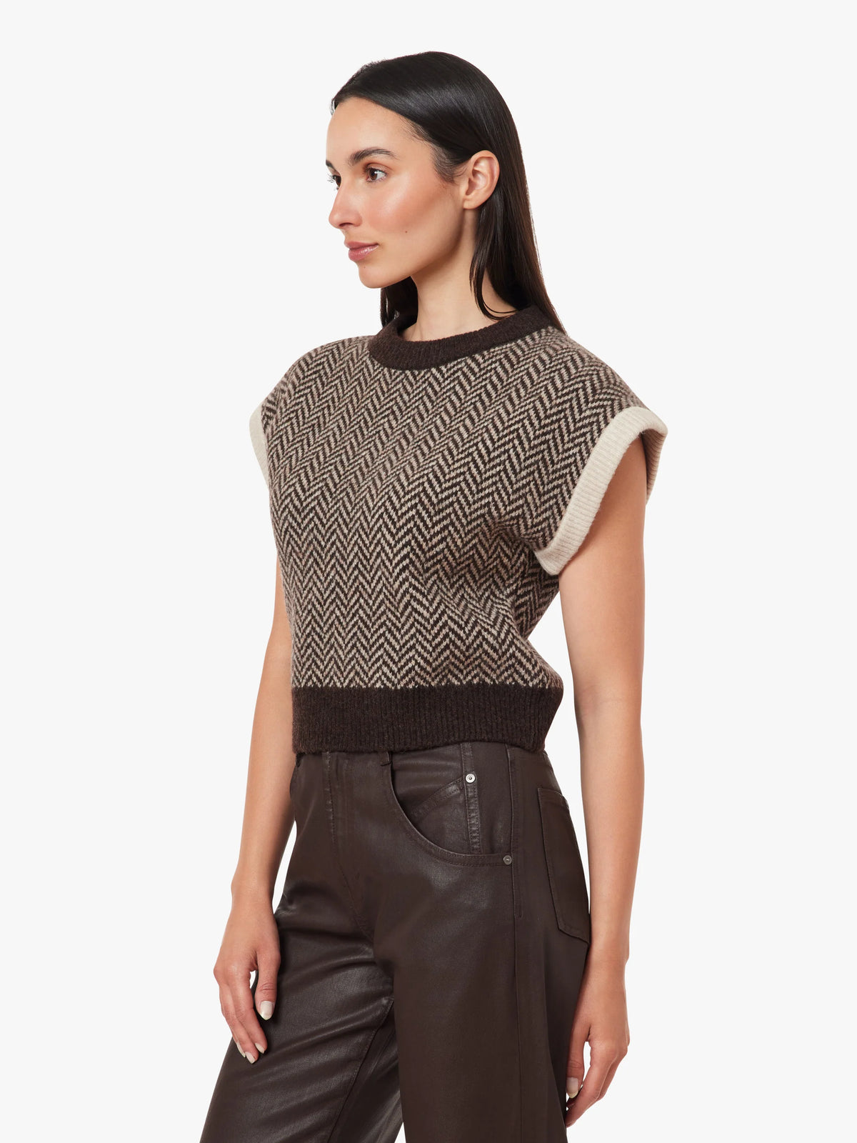 Habitual Womens Herringbone Sweater Vest