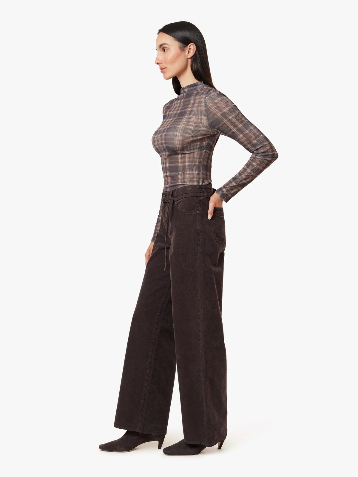 Habitual Womens Corduroy Self Tie Wide Leg