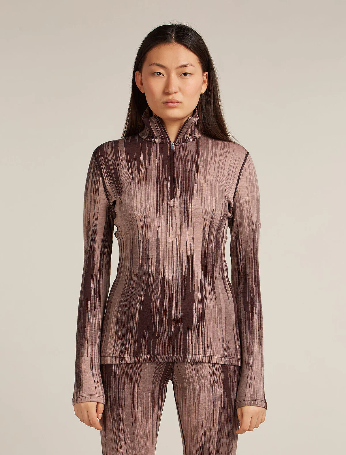 Icebreaker Womens Merino 260 Tech Vertex Long Sleeve Half Zip Thermal Top Peak