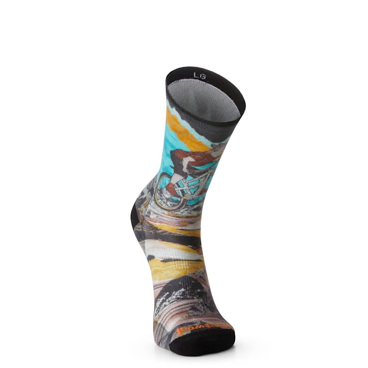 Smartwool Bike Wolf Print Crew Socks