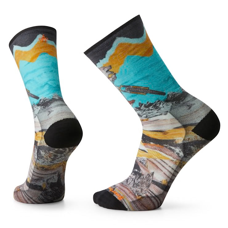 Smartwool Bike Wolf Print Crew Socks