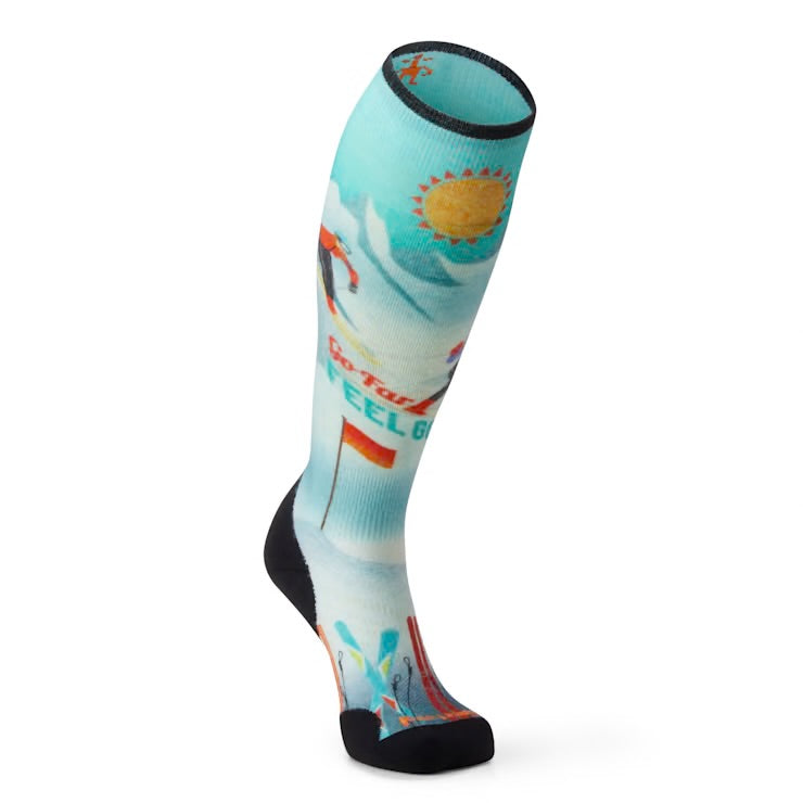 Smartwool Womens Ski OTC Targeted Cushion Snow Bunny Print Sock