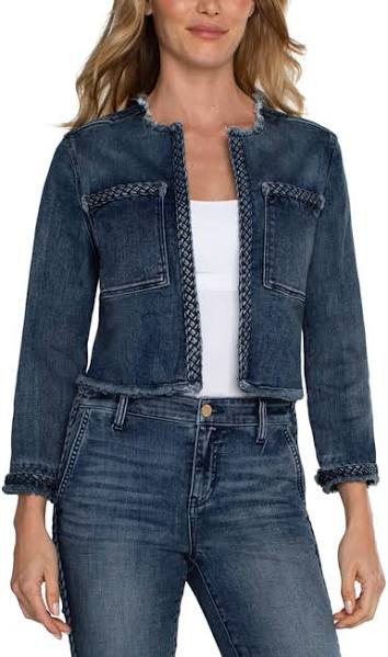 Liverpool Womens Denim Jacket W/ Braid Detail