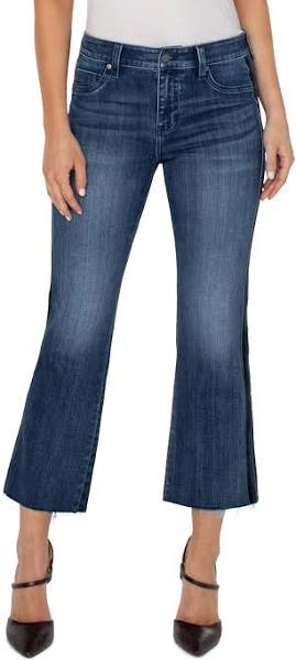 Liverpool Womens Hannah Crop Flare Jean With Velvet Trim