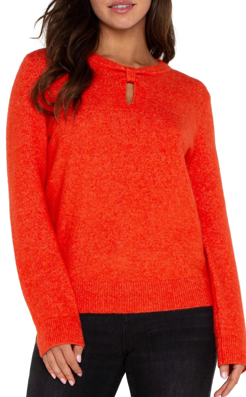 Liverpool Womens Long Sleeve Cut Out Bow Neck Sweater