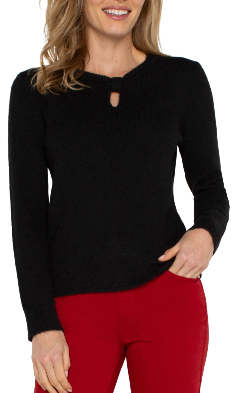 Liverpool Womens Long Sleeve Cut Out Bow Neck Sweater