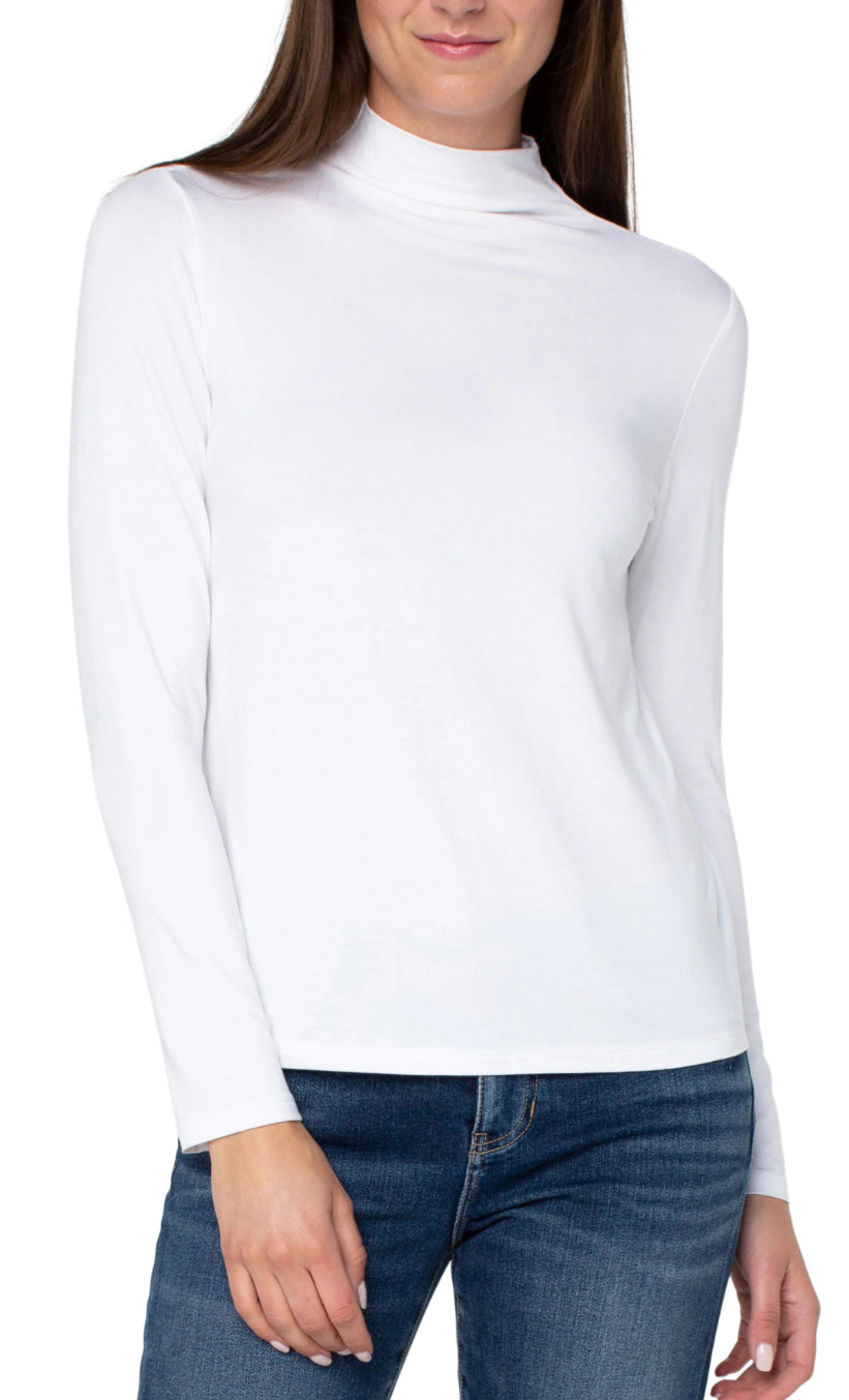 Liverpool Womens Long Sleeve Mock Neck Knit Top