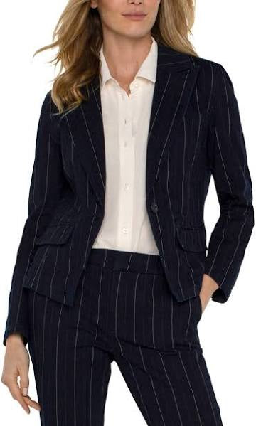 Liverpool Womens Notch Collar One Button Blazer