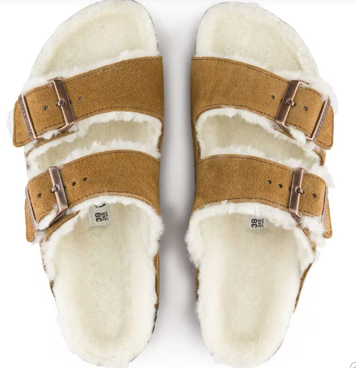 Birkenstock Womens Arizona Shearling Suede Leather