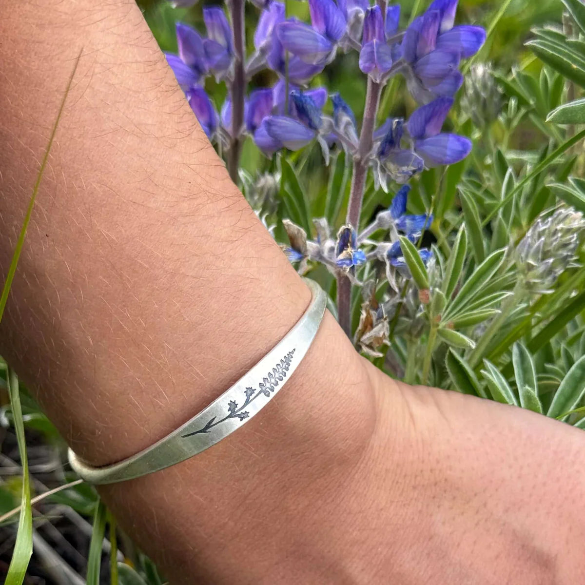 Daphne Lorna Adjustable Lupine Flower Cuff