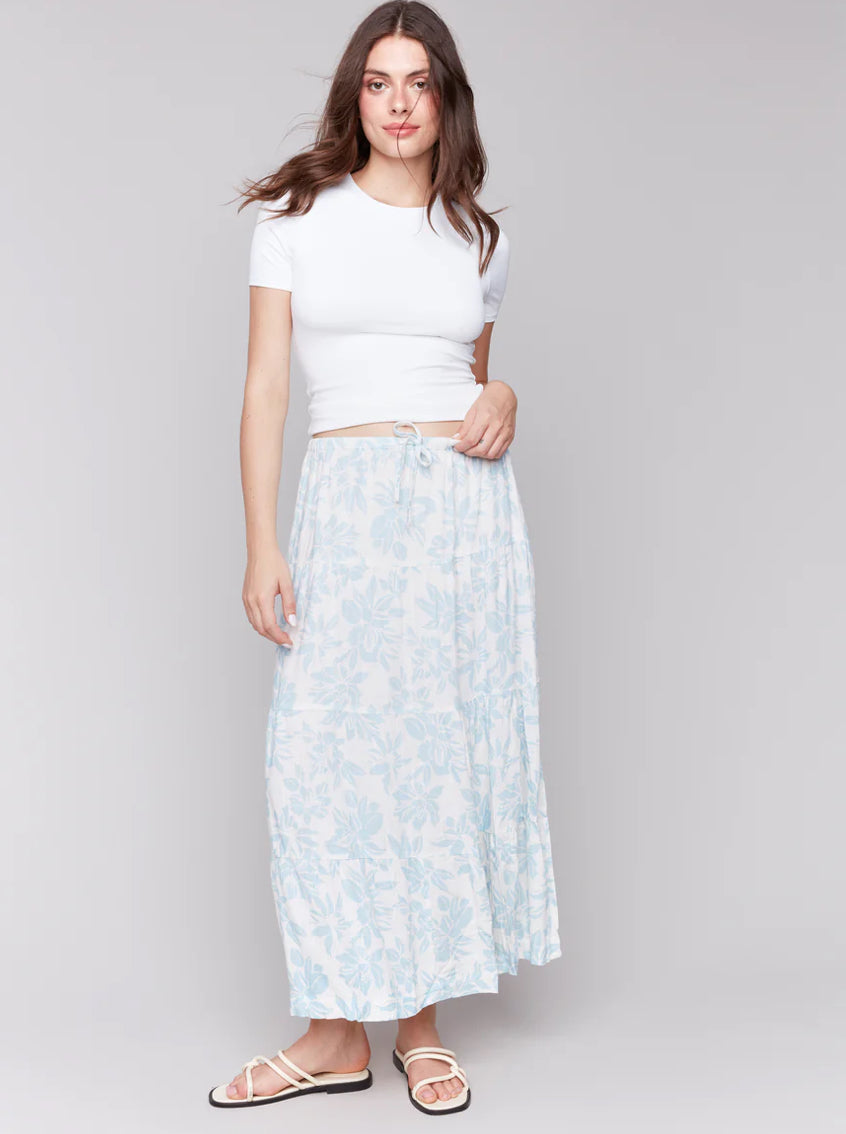 Charlie B Womens Pull On Printed Tier Fleur Skirt